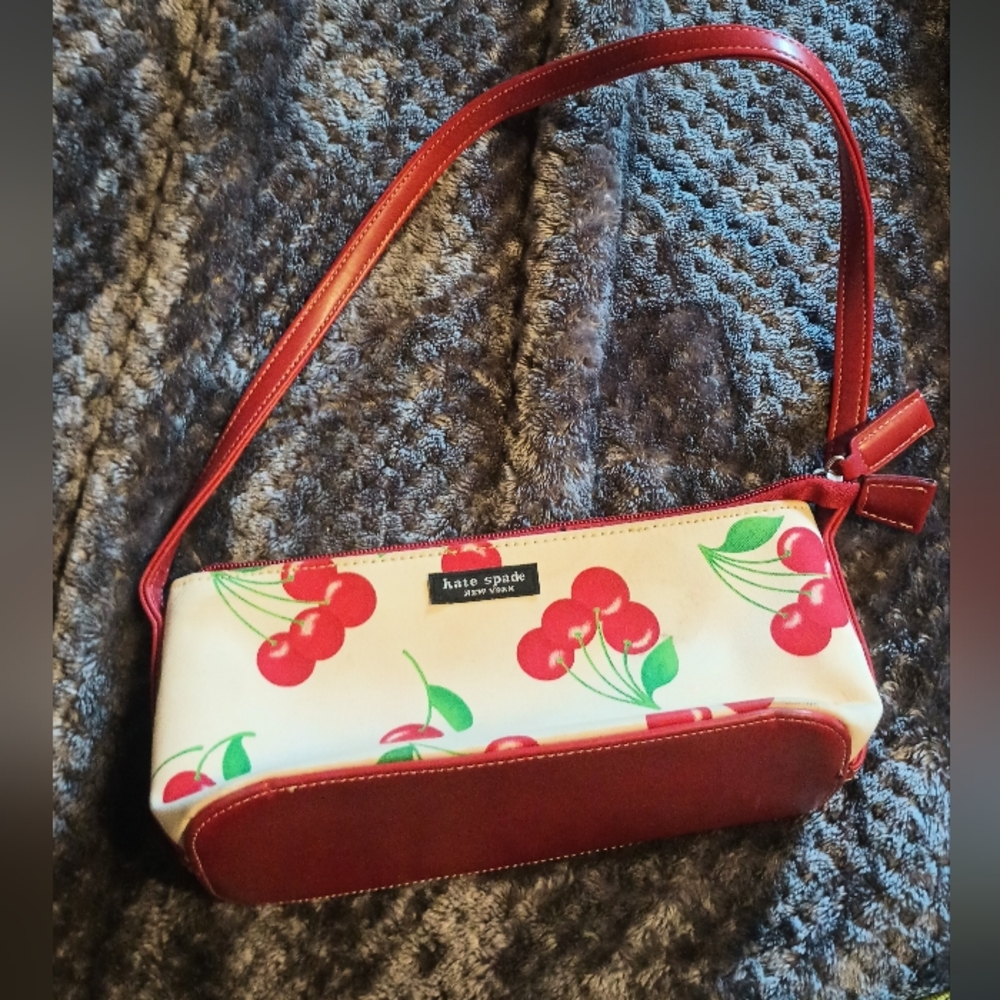 Kate Spade Cherry Print Clutch Purse with Strap